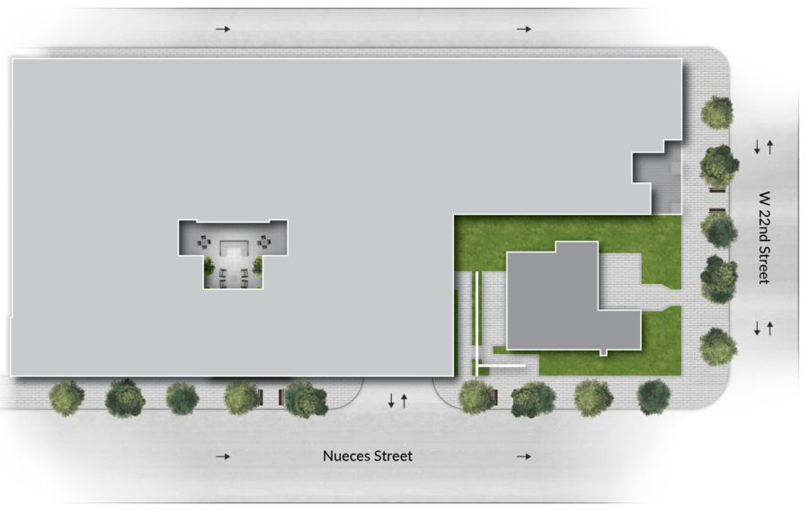 the-floor-plan-for-a-two-story-house-with-stairs-and-an-upper-level-kitchen-area